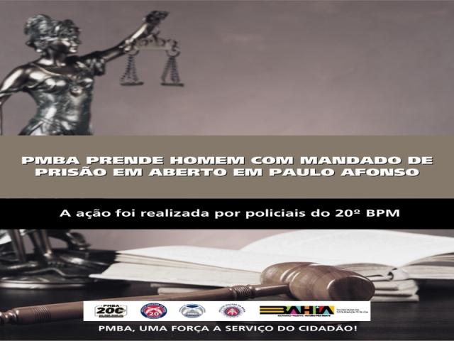 POLICIA MILITAR PRENDE HOMEM COM MANDADO DE PRISÃO EM ABERTO EM PAULO AFONSO