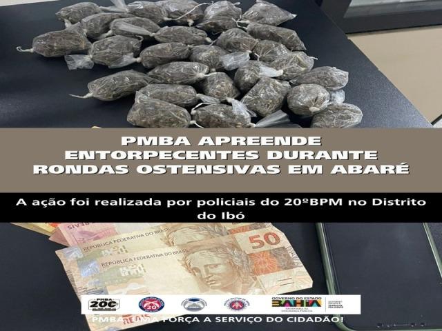 POLICIA MILITAR APREENDE ENTORPECENTES DURANTE RONDAS OSTENSIVAS EM IBÓ
