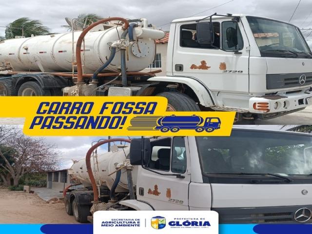 Prefeitura de Glória segue cronograma de esgotamento com o carro fossa na zona rural