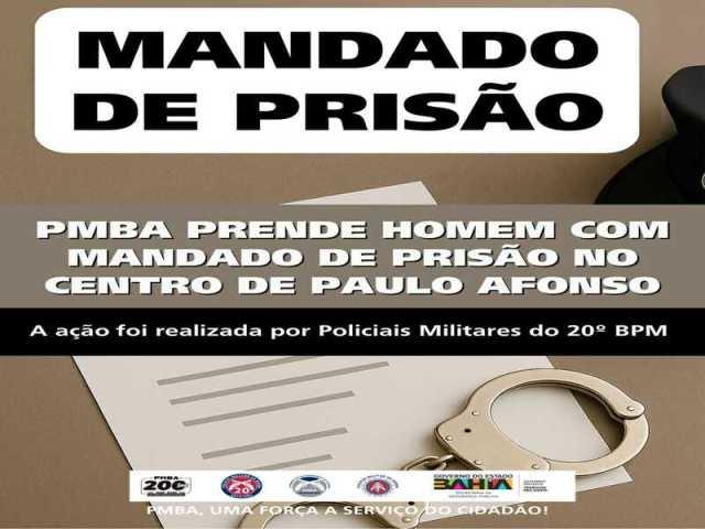 POLICIA MILITAR PRENDE HOMEM COM MANDADO DE PRISÃO NO CENTRO DE PAULO AFONSO