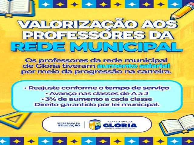 Prefeita Ena Vilma garante progressão horizontal na carreira do magistério de Glória