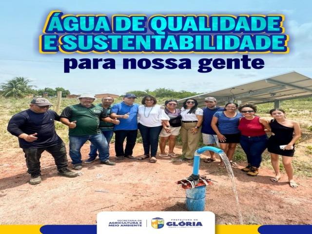 Prefeitura de Glória inaugura poço artesiano com energia solar no Povoado Favela
