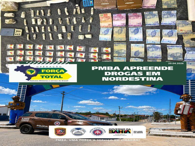 RONDESP NORDESTE APREENDE DROGAS, BALANÇA E MÁQUINA DE CARTÃO EM ZONA RURAL DE NORDESTINA