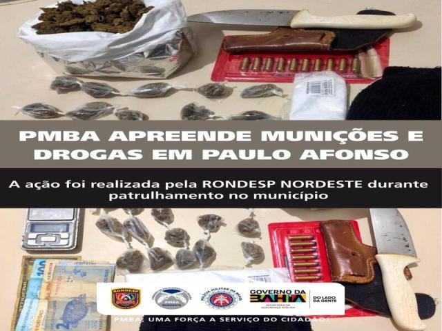 RONDESP NORDESTE APREENDE DROGAS, MUNIÇÕES E DINHEIRO EM PAULO AFONSO