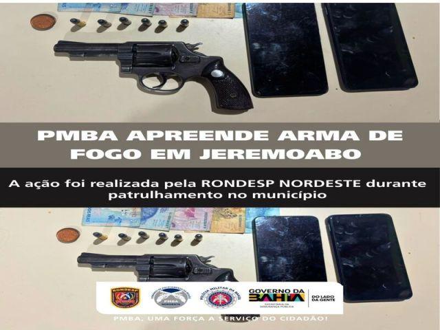 RONDESP NORDESTE PRENDE HOMEM POR PORTE ILEGAL DE ARMA DE FOGO EM JEREMOABO