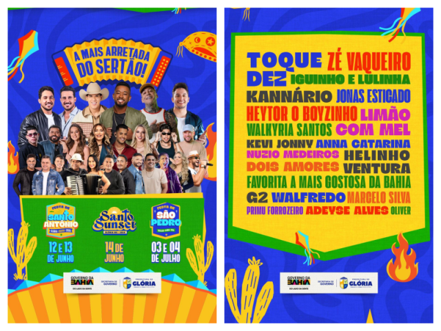 A Prefeitura de Glória prepara uma das maiores programações juninas com muita música, cultura e tradição