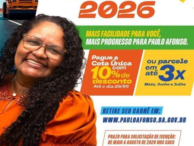 IPTU 2026: regularize seu imóvel e contribua com o desenvolvimento de Paulo Afonso