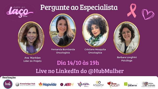 Outubro Rosa: Hapvida leva oncologista e psicóloga a live aberta sobre câncer de mama