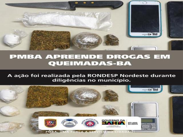Policia Militar prende três suspeitos por tráfico de drogas em Queimadas