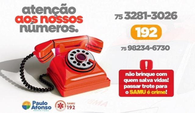 SAMU de Paulo Afonso atualiza número de WhatsApp para atendimento de urgência